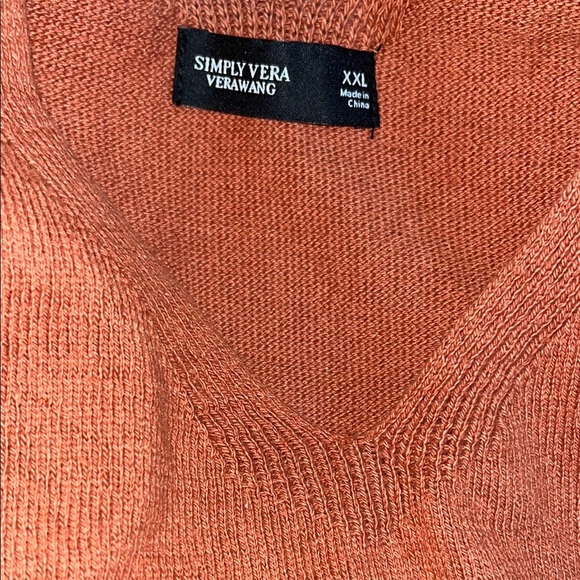 Simply Vera Vera Wang Men's Rust Sweater - Picture 3 of 8